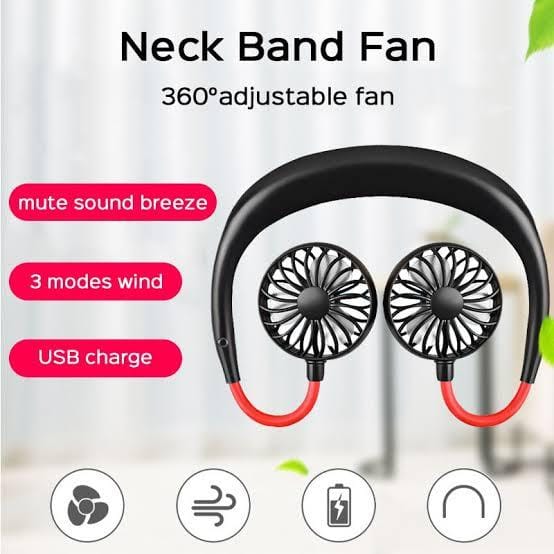 Hand Free Mini Fan, Portable Wearable Usb Rechargeable Personal Neckband Fan,