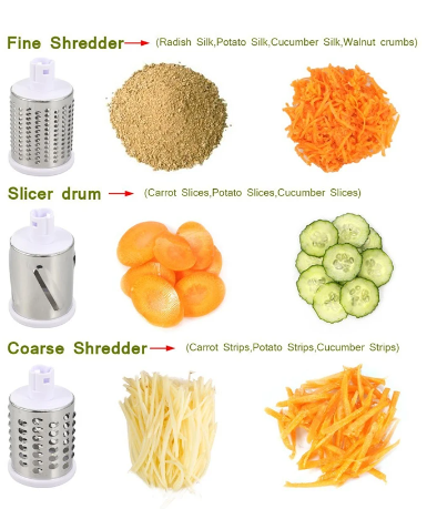 Tabletop Drum Grater Manual Rotary Vegetable Slicer Cutter Kitchen